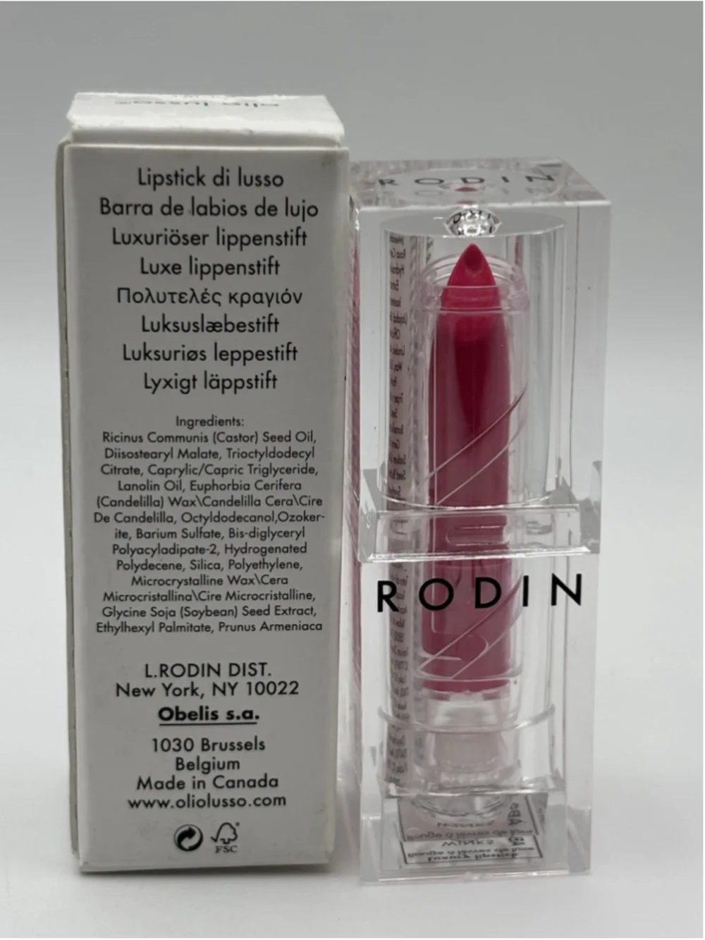 RODIN Olio Lusso Luxury Lipstick Winks 4g New in Box Bright Pink